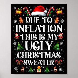 Lustige wegen Inflation hässliche Weihnachtspullov Poster