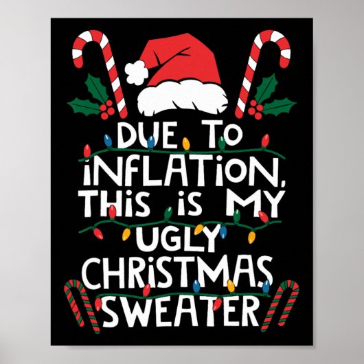 Lustige wegen Inflation hässliche Weihnachtspullov Poster (Vorne)