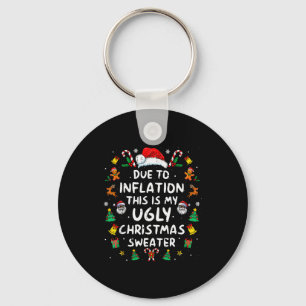 Lustige wegen Inflation hässliche Weihnachtspullov Schlüsselanhänger