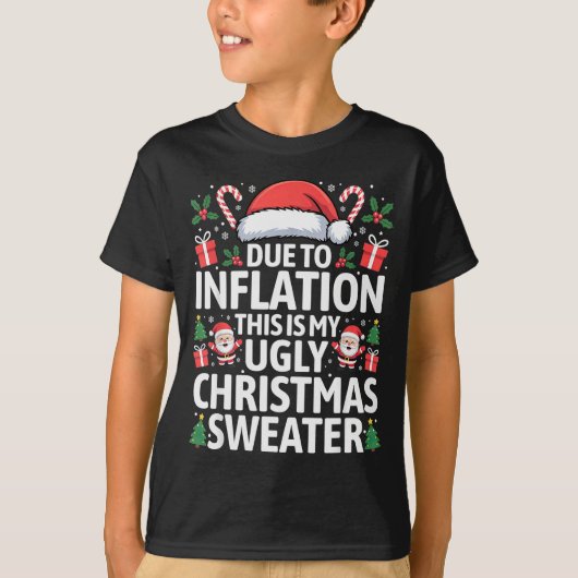 Lustige wegen Inflation hässliche Weihnachtspullov T-Shirt (Vorderseite)