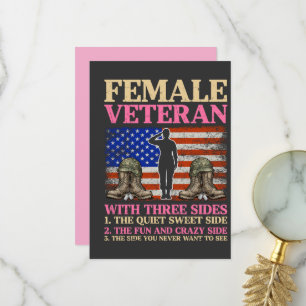 Lustige weibliche Veteran-Militärfrau Amerikanisch Dankeskarte