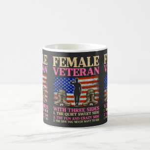 Lustige weibliche Veteran-Militärfrau Amerikanisch Kaffeetasse