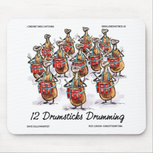 Lustige Weihnachten 12 Trommelschlägel trommelnde  Mousepad