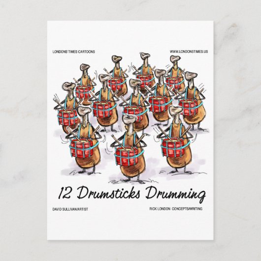 Lustige Weihnachten 12 Trommelschlegel Trommeln Ge (Vorderseite)