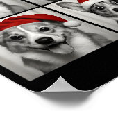Lustige Weihnachten Corgi Weihnachtsmann Fotobooth Poster (Ecke)