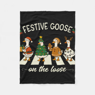 Lustige Weihnachten Dummer Gans Meme Festliche Gan Fleecedecke