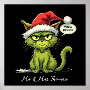 Lustige Weihnachten "Ew Leute" Meowy Katzenliebha Poster