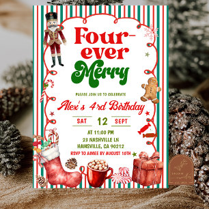 Lustige Weihnachten Four Ever Merry Geburtstag Einladung