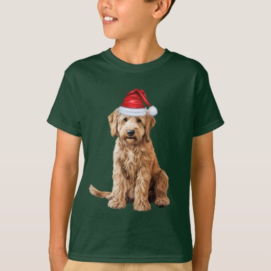 Lustige Weihnachten für Kinder Goldendoodle-Hundef T-Shirt (Vorderseite)