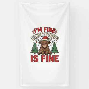 Lustige Weihnachten Highland-Kuh Mir geht's gut Al Banner