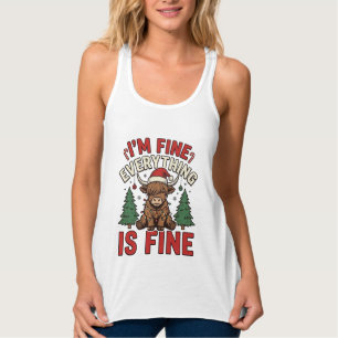 Lustige Weihnachten Highland-Kuh Mir geht's gut Al Tank Top