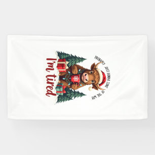 Lustige Weihnachten Highland-Kuh Vintage-Urlaubszi Banner