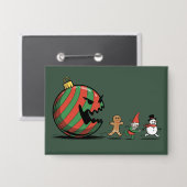 Lustige Weihnachten Lebkuchen Santa Feiertagsfeier Button (Vorderseite/Rückseite)