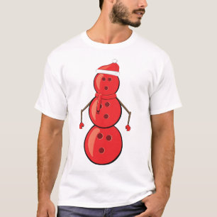 Lustige Weihnachts-Bowlingkugeln Schneemann T-Shirt