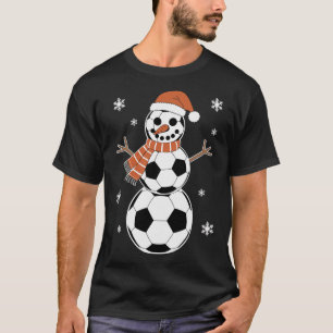 Lustige Weihnachts-Fußball-Bälle als Schneemann Mä T-Shirt