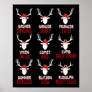 Lustige Weihnachts-Hirschjagd Jäger aller Rentier Poster