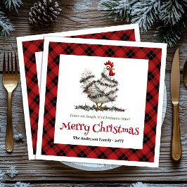 Lustige Weihnachts-Hühner-Servietten mit individue Serviette