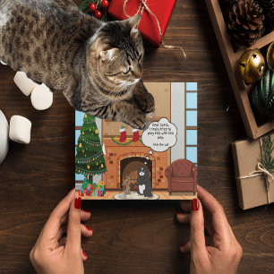 Lustige Weihnachts Humor Bah Hum Katze Feiertags P Feiertagspostkarte