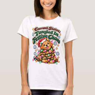 Lustige Weihnachts-Hund-Lichter Sarkastischer Wint T-Shirt