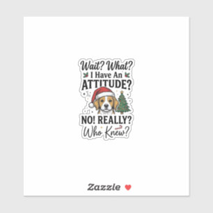 Lustige Weihnachts-Hunde-Einstellung Vintage-Gravu Aufkleber