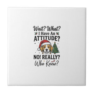 Lustige Weihnachts-Hunde-Einstellung Vintage-Gravu Fliese