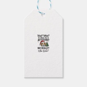 Lustige Weihnachts-Hunde-Einstellung Vintage-Gravu Geschenkanhänger