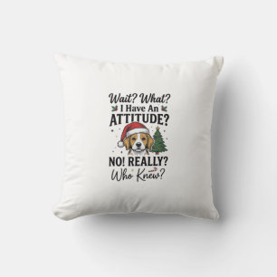 Lustige Weihnachts-Hunde-Einstellung Vintage-Gravu Kissen