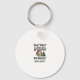 Lustige Weihnachts-Hunde-Einstellung Vintage-Gravu Schlüsselanhänger