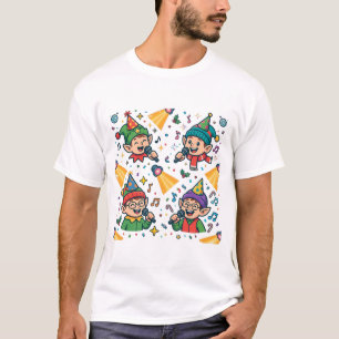Lustige Weihnachts-Karaoke-Singing-Elfen-Kunst T-Shirt