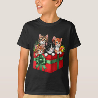 Lustige Weihnachts-Katzen-Geschenkbox Meowy Katzen T-Shirt