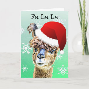 Lustige Weihnachts-La-La-Llama-Feiertage Karte