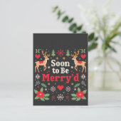 Lustige Weihnachts-Paare Postkarte (Stehend Vorderseite)
