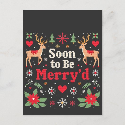 Lustige Weihnachts-Paare Postkarte (Vorderseite)