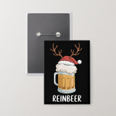 Lustige Weihnachts-Paarmatching-Reinbeer-Feiertage Button (Vorderseite/Rückseite)