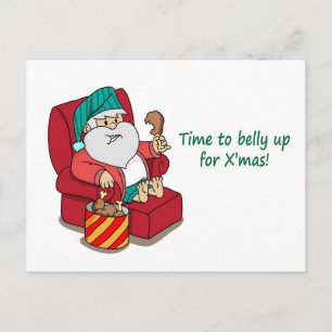 Lustige Weihnachts-Postkarte: Santa nimmt zu Feiertagspostkarte