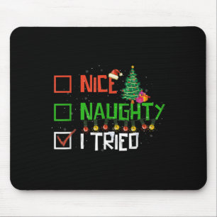 Lustige Weihnachts-Pyjama-Lichter Nett Unartig Ich Mousepad
