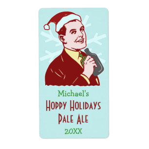 Lustige Weihnachts-Retro-Feiertags-Bierbrauflasche