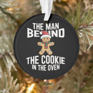 Lustige Weihnachts-Schwangerschaft Mann hinter Coo Ornament