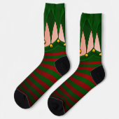 Lustige Weihnachts-Socken Festliche Feiertags-Elfe Socken (Linkes Detail)