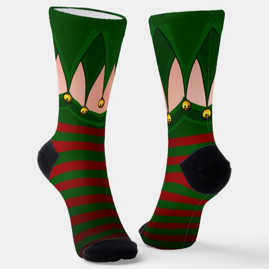 Lustige Weihnachts-Socken Festliche Feiertags-Elfe Socken (Gewinkelt)
