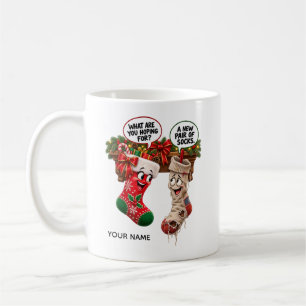 Lustige Weihnachts-Socken Kaffeetasse