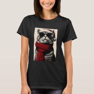 Lustige Weihnachts-Tabby-Katze mit Sonnenbrille We T-Shirt
