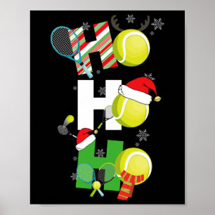 Lustige Weihnachts-Tennis-Pyjamas Spieler passende Poster