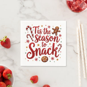 Lustige Weihnachts-Weihnachtszeit ist Snack-Zeit Serviette