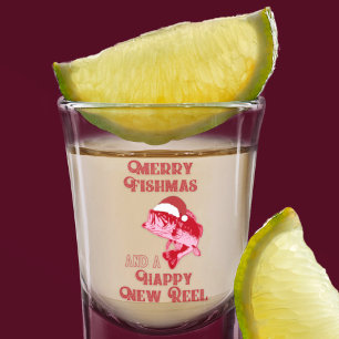 Lustige WeihnachtsBarschangeln Schnapsglas