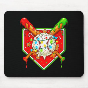 Lustige Weihnachtsbaseball-Eis-Drip Herren Damen  Mousepad