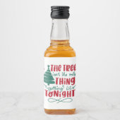 lustige Weihnachtsbaumkunst Alkoholflaschenetikett (Vorderseite)