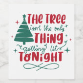 lustige Weihnachtsbaumkunst Weinetikett (Einzelnes Label)