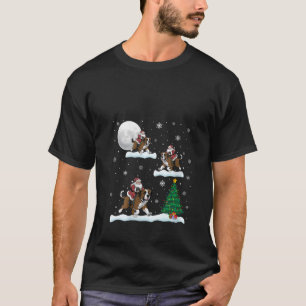 Lustige Weihnachtsbeleuchtung Baum Santa Reitet Be T-Shirt