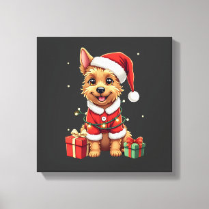 Lustige Weihnachtsbeleuchtung Weihnachtsmann Borde Leinwanddruck